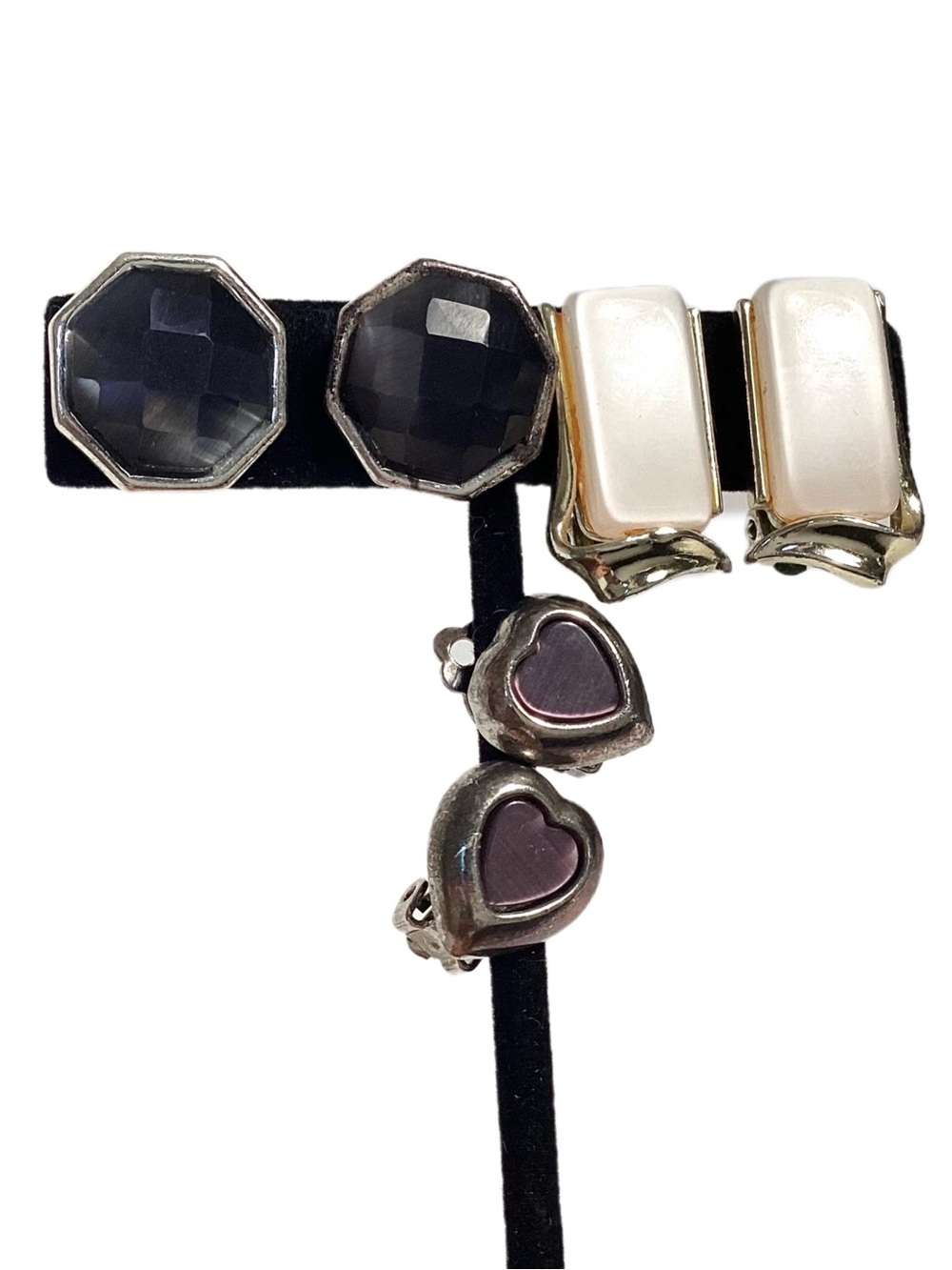 Vintage Earring 3pc Clip On Lot MOP